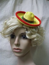 Mini Festive Yellow Mexican Sombrero Hat Adult Pet Fiesta Senorita Senor Spanish - £8.62 GBP