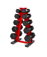 CAP Barbell 150 LB Coated Hex Dumbbell Weight Set with Vertical Rack, Re... - $13,554.02 MXN