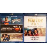 BLU-RAY: SUPERMAN and STAR TREK movies - SEALED 3-packs (six movies total) - $24.70