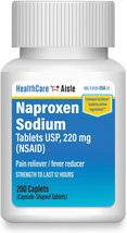 Healthcareaisle Naproxen Sodium, 220 Mg – 200 Caplets – Pain Reliever and Fever  - £10.99 GBP