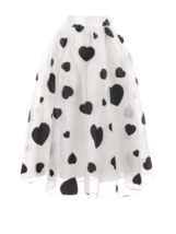 NWT J.Crew Organza A-line in White Black Heart Print Sheer Flare Skirt 2 - £63.62 GBP