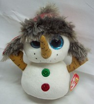 Ty Beanie Boos Big Eyed Buttons The Snowman W/ Hat 6&quot; Plush Stuffed Toy New - $14.85