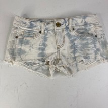 American Eagle Womens Cut Off Jean Shorts Size 0 Bleached Light Washed Denim - £10.26 GBP