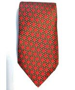 Hermes Paris Vintage Mens 100% Silk Neck Tie 7546 SA Red with Chain Pattern - £66.88 GBP