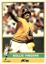 1976 Topps Rollie Fingers, Oakland Athletics, Baseball Card #405, for Ch... - $2.95