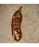 Vtg Wooden Fruit and Eggplant Shaped Tray Bowl 9 Pieces Mid Century Mode... - €34,18 EUR