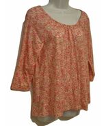 J Jill Top Sz Small Pink Orchid Floral Blouse Peasant Shirt Relax NEW Ma... - $49.00