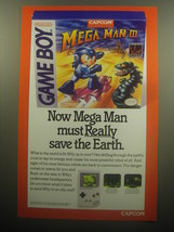 1993 Capcom Mega Man III Game Boy Video Game Advertisement - $14.99