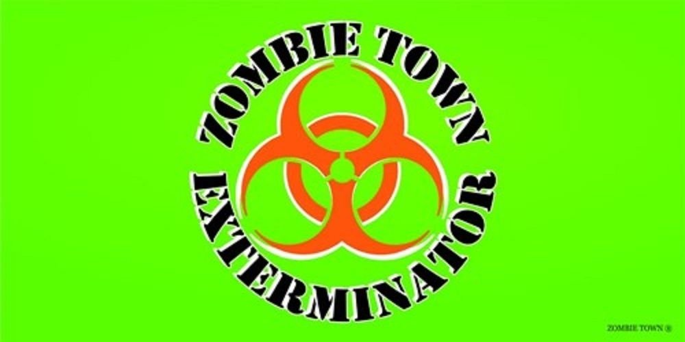 Wholesale Lot 6 Zombie Town Exterminator Bio-Hazard Green Decal Bumper S... - $8.88