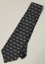 Haggar Clothing Co Necktie Neck Tie 100% Silk City Casuals Gray Geometric - $6.95