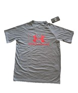 Under Armour Youth Boys Short Sleeve Shirt Size Large Gray Heatgear Loos... - $275.33 MXN