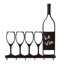 Metal Wine Glass and Bottle Wall Hook Rack - £19.24 GBP