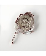 Vintage Signed MONET Brooch Pin Silver Tone Blooming Rose Flower - £22.09 GBP