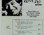 Don Ho Show Menu &amp; Reservations Sheet Hawaii 1973 - £13.93 GBP