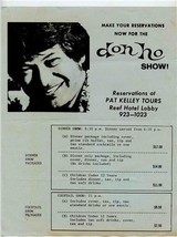 Don Ho Show Menu &amp; Reservations Sheet Hawaii 1973 - £13.98 GBP