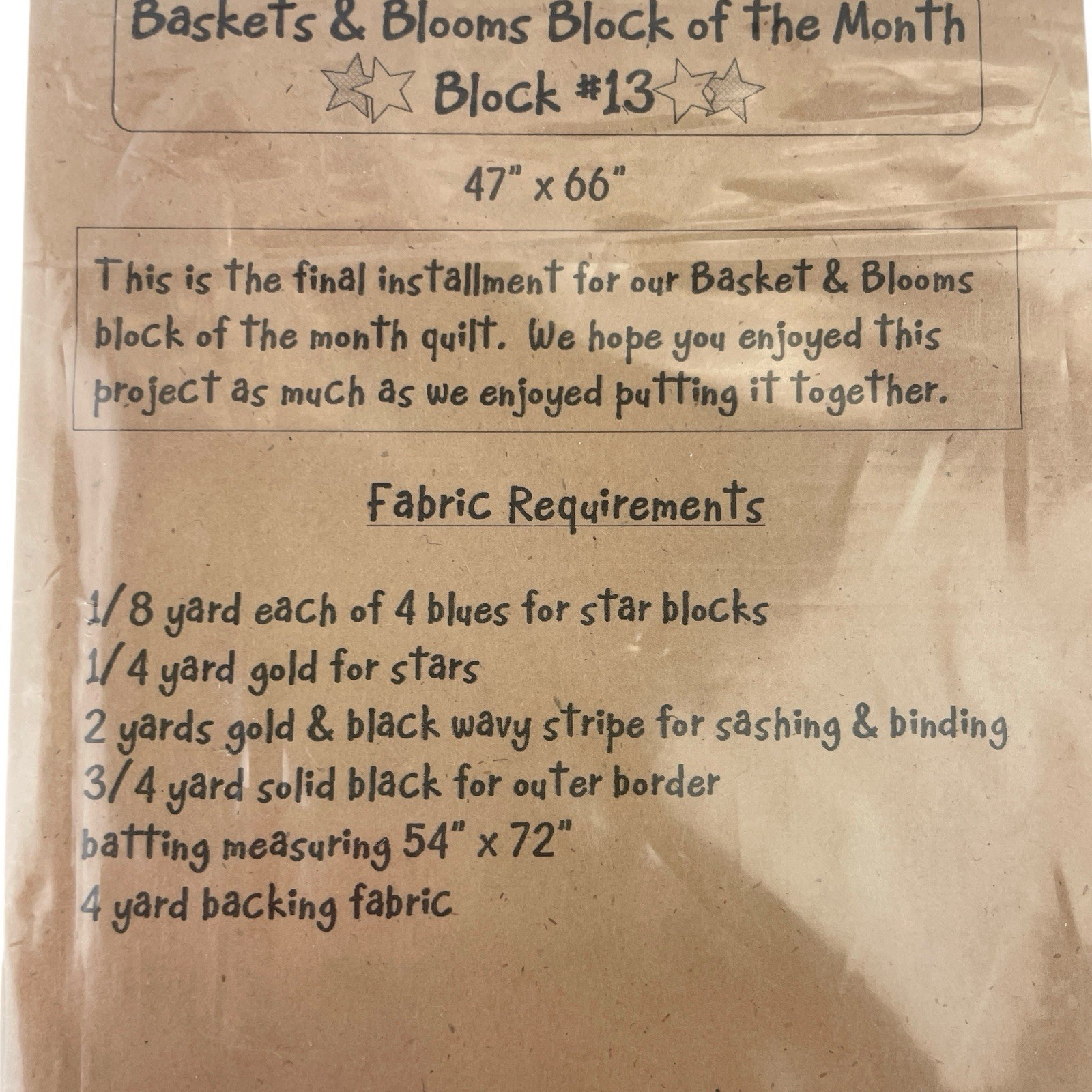 Joined At The Hip Quilt of Month PATTERN Baskets and Blooms Block 613 Applique Item image 5