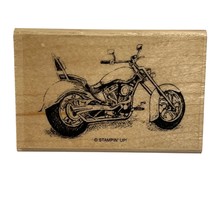 Motorcycle Rubber Stamp By Stampin Up! Handcrafted Wood Block With Clear Plastic - $11.52