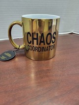 Home Essentials &quot; CHAOS  COORDINATOR &quot;  Gold Coffee Mug Large Tea Cup 20 oz - £11.07 GBP