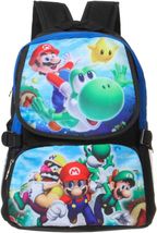 Mario Flying Yoshi Backpack with Luigi Yoshi Wario 17&quot; with adjustable strap - £20.43 GBP