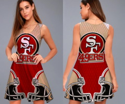 San Francisco 49ers Printed Polyester A-Line Dress Feel Confident and Be... - $24.87+