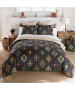 NEW! Southwestern Aztec Diamond Pattern Dark Grey Theme Reversible Quilt... - £99.79 GBP+