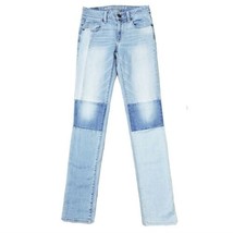 American Eagle Patchwork Skinny Jeans Womens Size 00 Low Rise Blue - £11.46 GBP