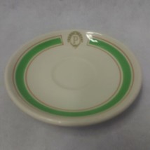 Syracuse Old Ivory China Saucer Green Band P Monogram  - $12.95