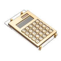 Calculator Gold Mirror, Solar Power Acrylic Slim Calculator With Large L... - £36.73 GBP