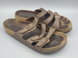 Birkenstock Arizona Womens Sandals Size 38 US 8 Brown Suede Leather 3 Strap - £19.43 GBP