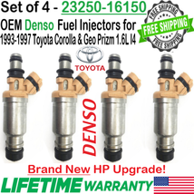 New 4 Units DENSO OEM HP Upgrade Fuel Injectors For 1993-1997 Geo Prizm 1.6L I4 - $296.99