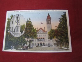 New York Postcard City Hall &amp; Major General Schuyler Monument Albany NY ... - £11.23 GBP