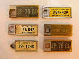 Vintage Lot of 6 Disabled American Veterans Keychain License Plate Tags NEB MICH - £54.47 GBP