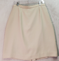 Laura Scott Skirt Womens Size 10 Tan Polyester Elastic Waist Vented Front Zipper - £12.54 GBP