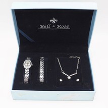 Bell &amp; Rose Gift Box Jewelry Matching Set Watch Bracelet Necklace Earrings - £15.63 GBP
