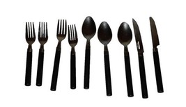 Totally Today Black Plastic Cylinder Handle Stainless Silverware Flatwar... - $338.43 MXN