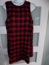 Forever 21  Red/Black Plaid Sleeveless Shift Dress Tunic Size L Women&#39;s - $18.40