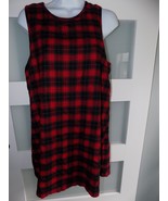 Forever 21  Red/Black Plaid Sleeveless Shift Dress Tunic Size L Women&#39;s - $17.80