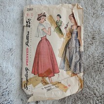 Vintage 1949 Simplicity 2861 Size 10 With Rare Lithographed Instruction Sheet - £11.38 GBP
