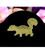 Sexy Sweet SKUNK BRASS BROOCH Vintage POLECAT Pin Handcrafted Artisian  2&quot; - £15.02 GBP