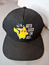 Pokemon Pikachu Hat Gotta Catch Em All One Size Kids adj Black - £8.63 GBP