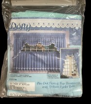 VTG Pair CWF Dotty Ruffled Swags 60”Wx38” Mint Green White Polka Dots Ey... - $355.71 MXN