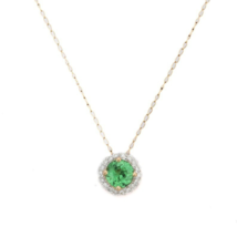 18K Gold Tsavorite Pendant Necklace - £468.67 GBP