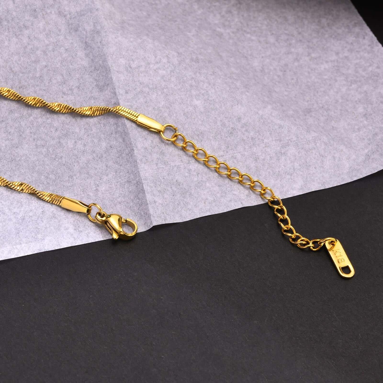 Classic Twist Snake Bone 18K Gold Plated Chain Necklace Item image 3