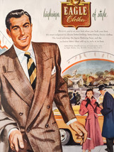 1948 Original Esquire Art Ad Advertisements Eagle Clothes Mens Suits PM Whiskey - £8.63 GBP