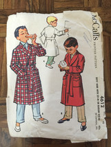 1958 McCalls McCall's Boys Robes Pattern 4612 Size 10 - $1.68