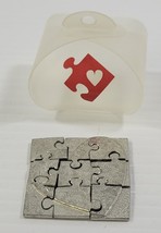 *B3) 2005 Vilmain Mini Pewter Love Heart Valentine 9 Piece Puzzle Made in USA - £9.16 GBP