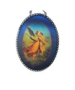 Vintage Oval Stained Acrylic Suncatcher Guardian Angel Chain Hanger - $27.15 CAD