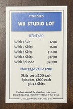 Monopoly Animaniacs 2019 Game Parts Replacement Title Deed Card “WB STUD... - $2.99