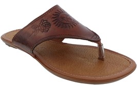 Womens Authentic Mexican Huarache Sandals Flip Flops Open Toe Cognac #781 - $34.95