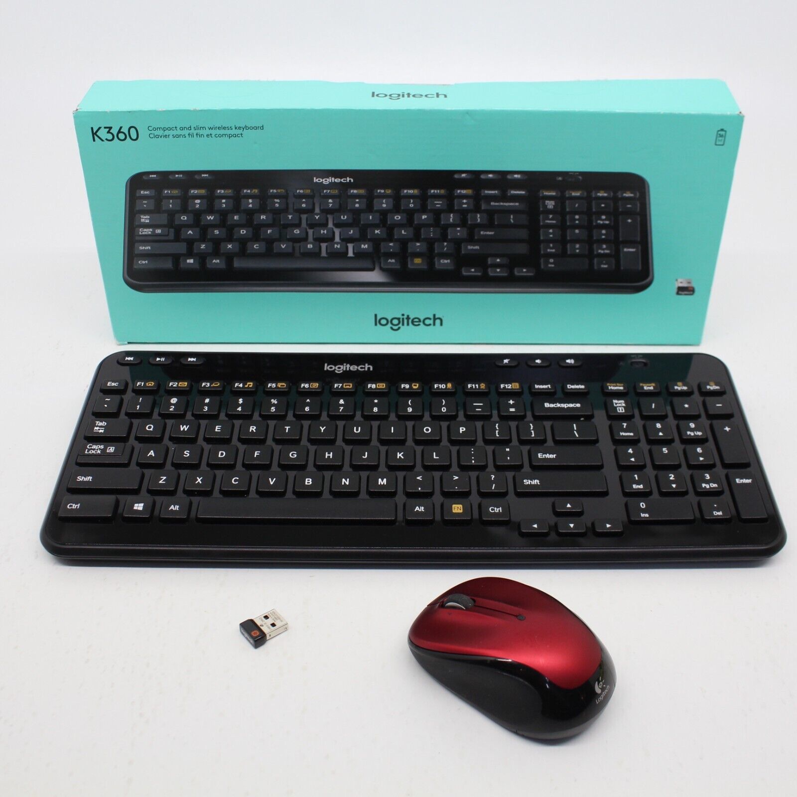 Logitech MK360 Wireless Keyboard and M325 Wireless Mouse with Unifying ...